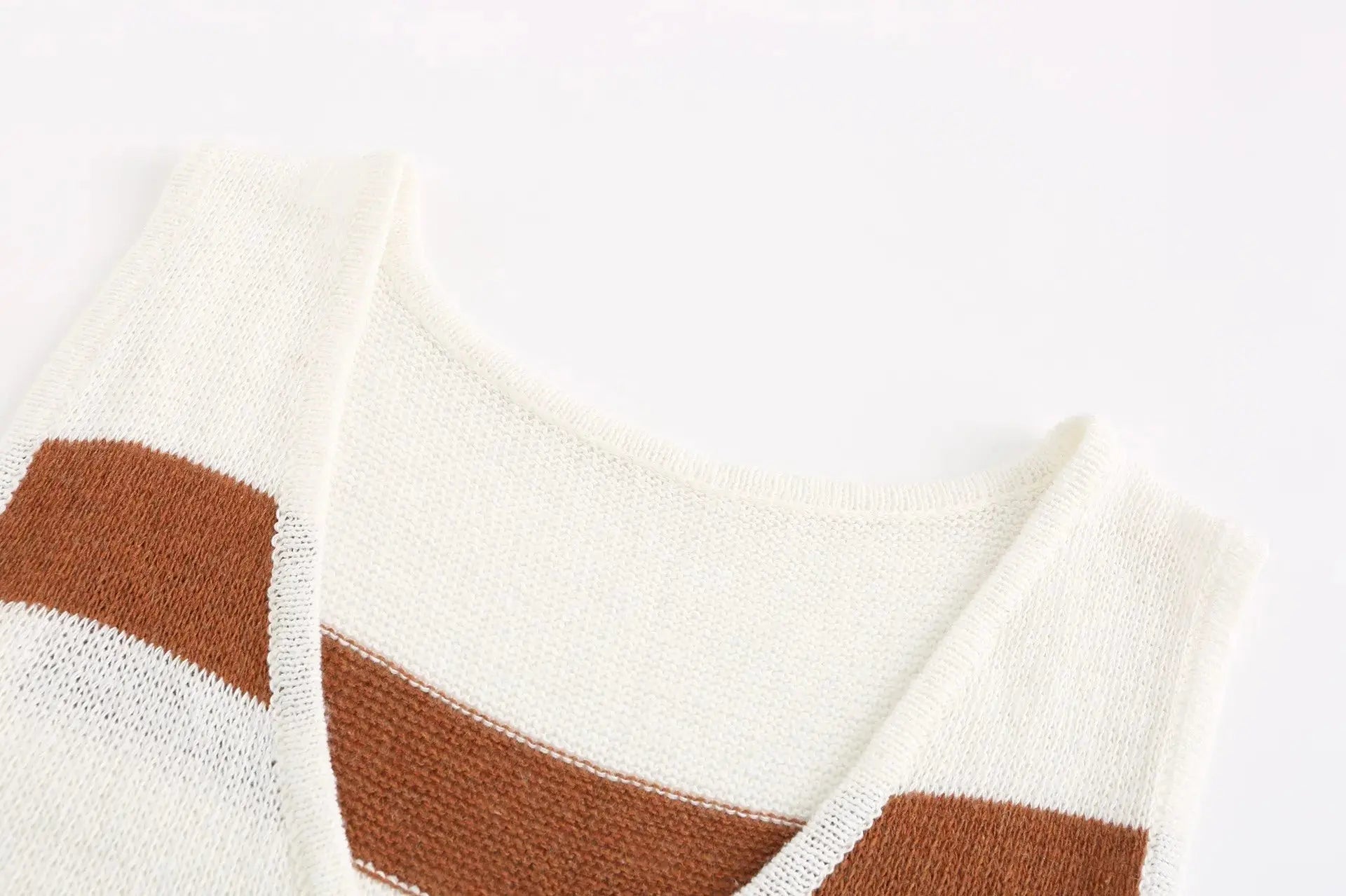 Deep V-Neck Vest Tie-Down Knitted Women Sweater Set Two-Piece Set - Blade & Thread