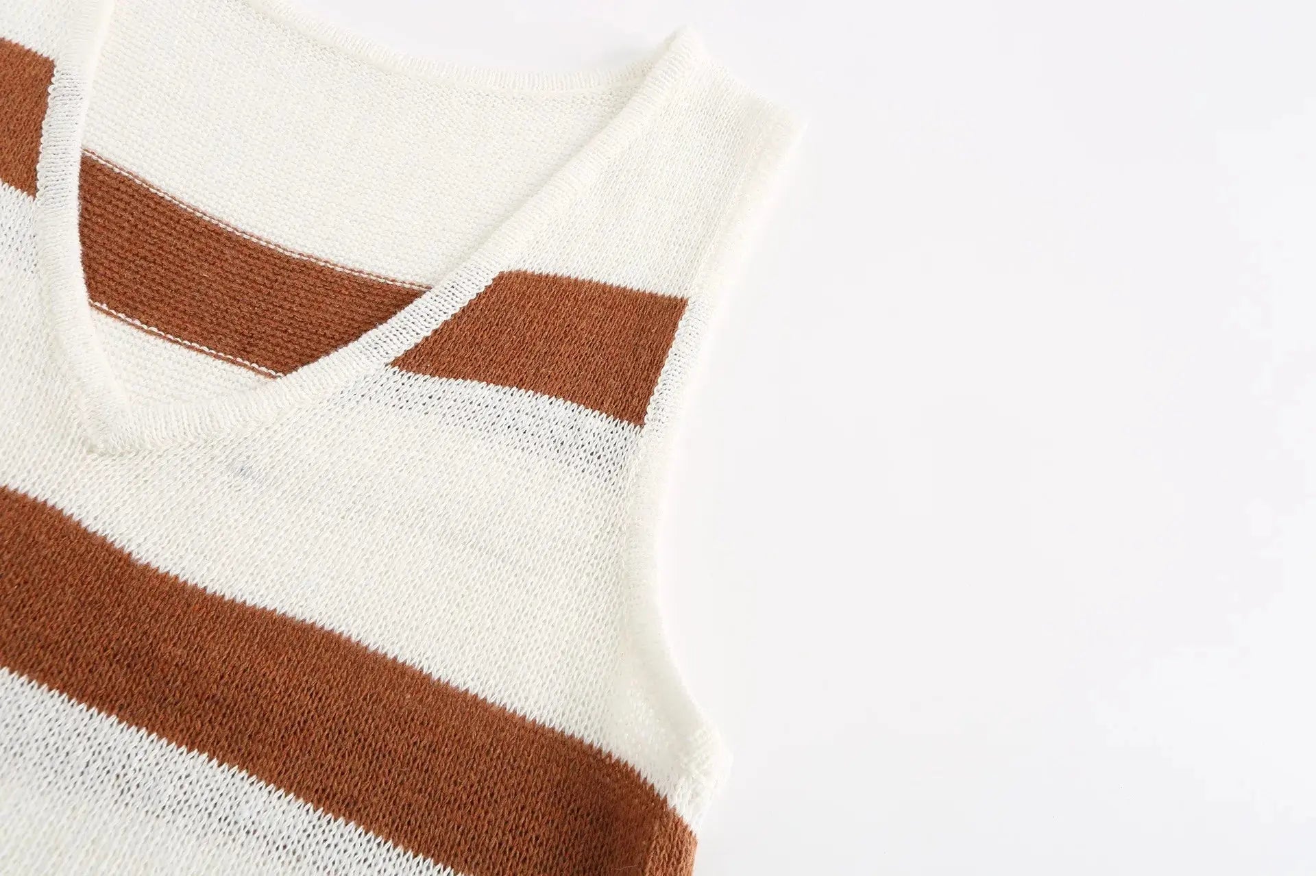 Deep V-Neck Vest Tie-Down Knitted Women Sweater Set Two-Piece Set - Blade & Thread