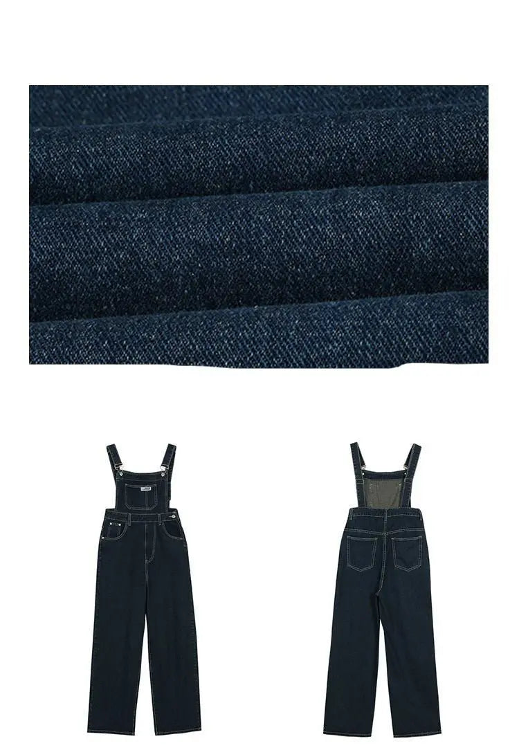 Denim Jumpsuit Women Baggy Jeans Jumpsuits High Waist Wide Leg Overalls Trousers - Blade & Thread