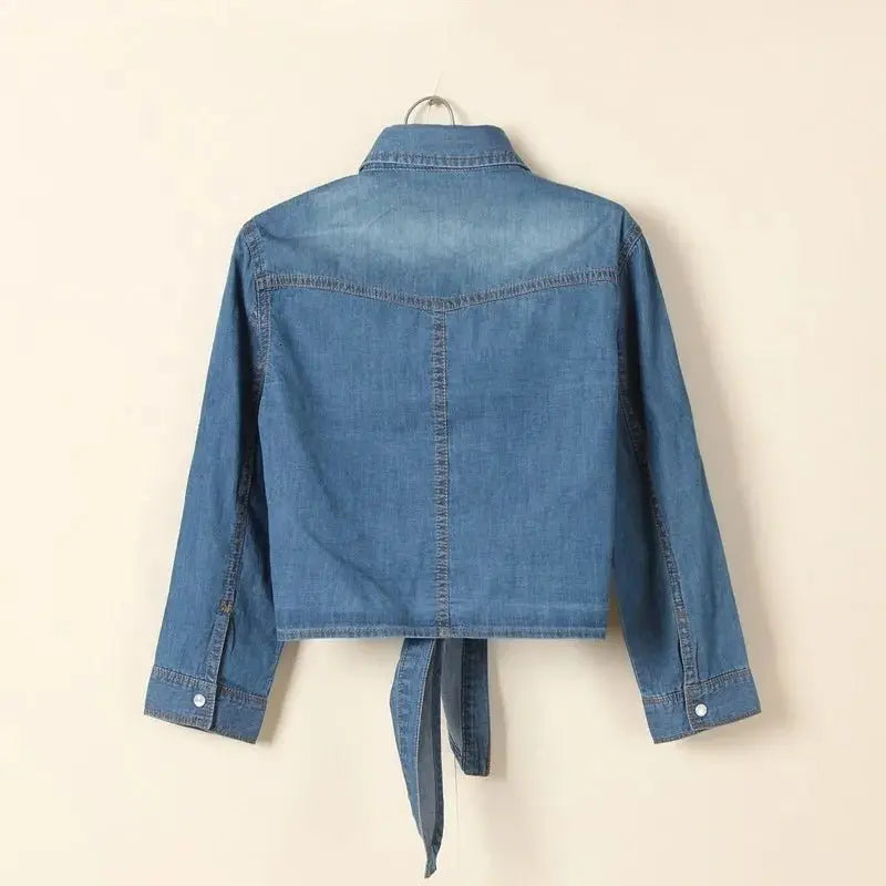 Denim Shirt Short Sleeve Womens Tops Chemise Femme Crop Tops - Blade & Thread