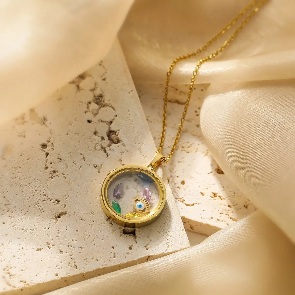 Devil's Eye Geometric Pendant Necklace - Blade & Thread