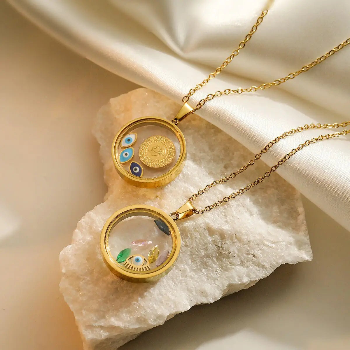 Devil's Eye Geometric Pendant Necklace - Blade & Thread
