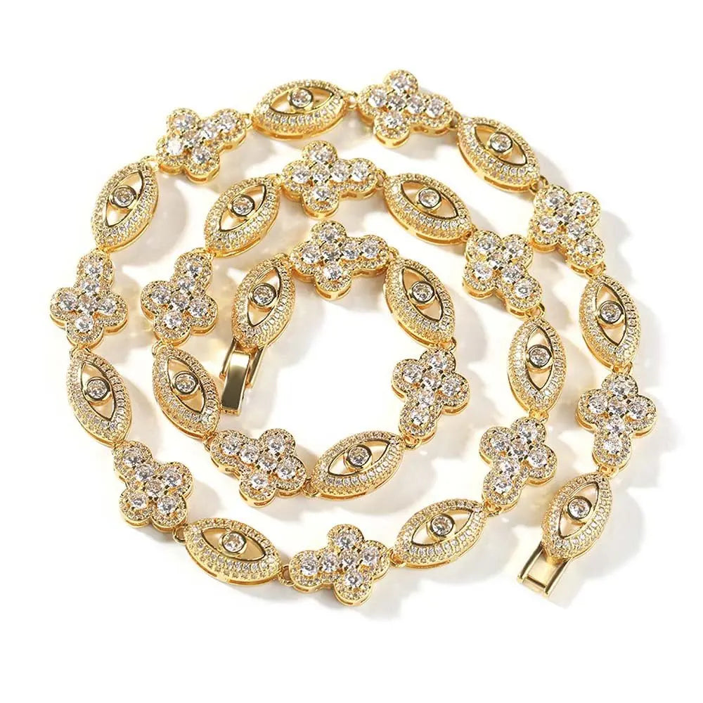 Diamond eye cross high-end feeling necklace - Blade & Thread