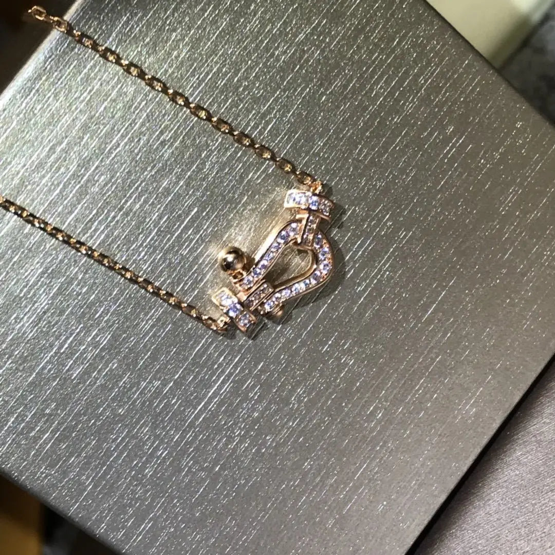 Diamond horseshoe necklace - Blade & Thread