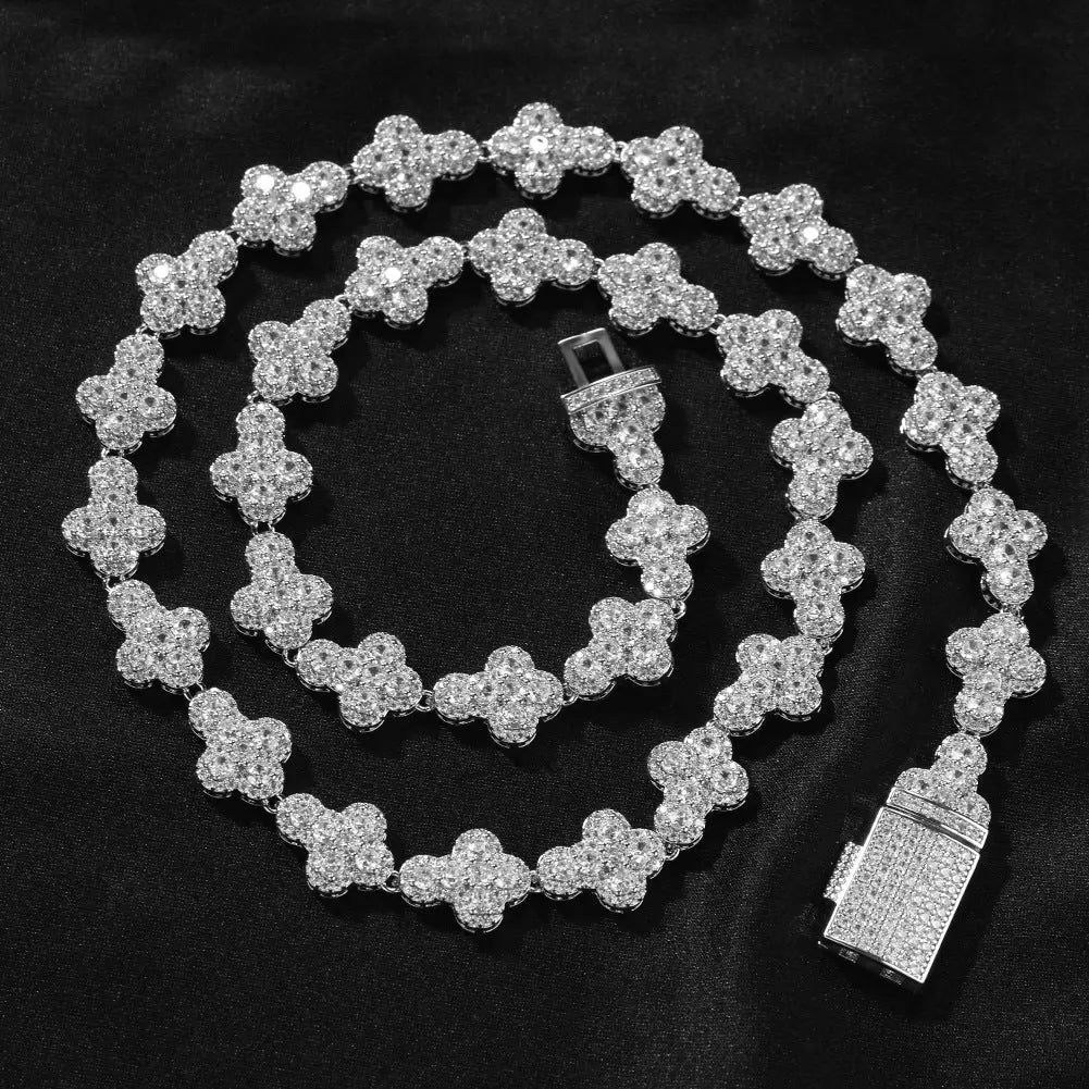 diamond necklace cross moissanite chain - Blade & Thread