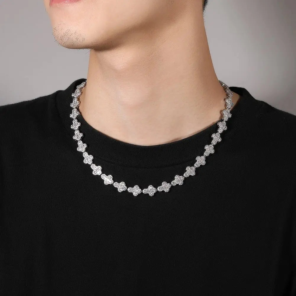 diamond necklace cross moissanite chain - Blade & Thread