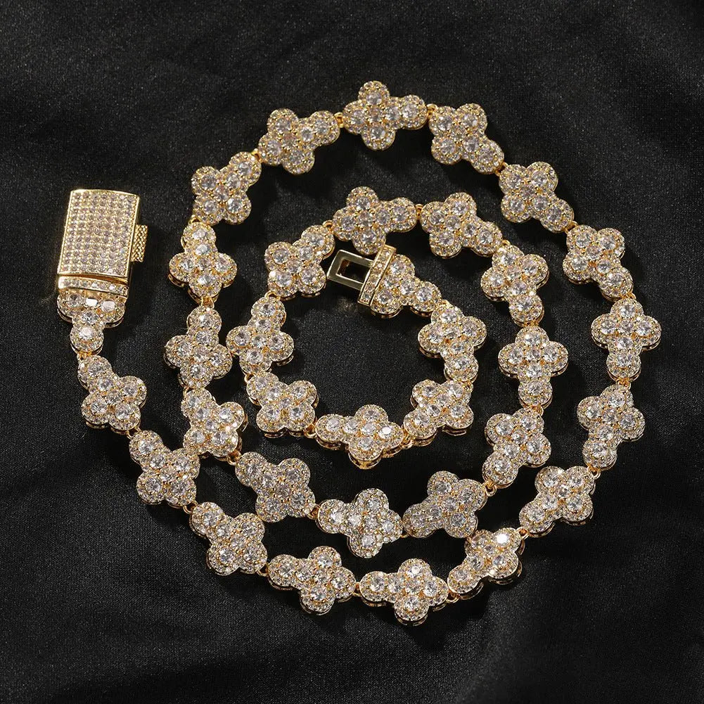 diamond necklace cross moissanite chain - Blade & Thread