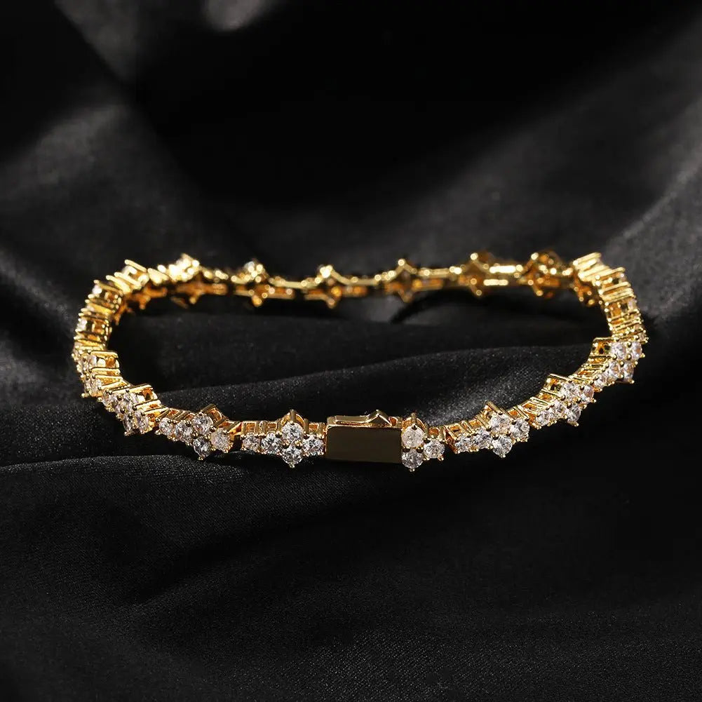 Diamond-studded high-end airplane tennis chain - Blade & Thread