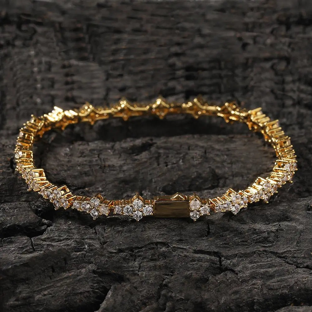 Diamond-studded high-end airplane tennis chain - Blade & Thread