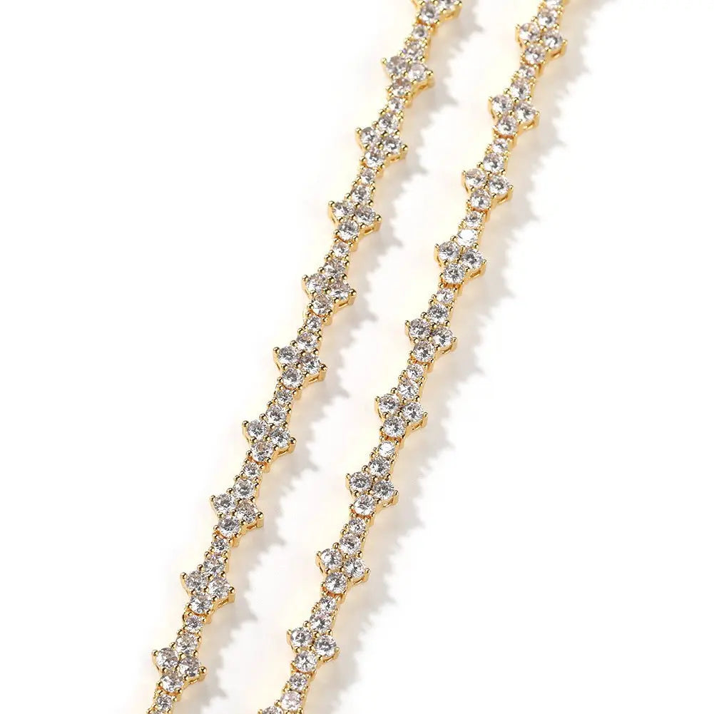 Diamond-studded high-end airplane tennis chain - Blade & Thread