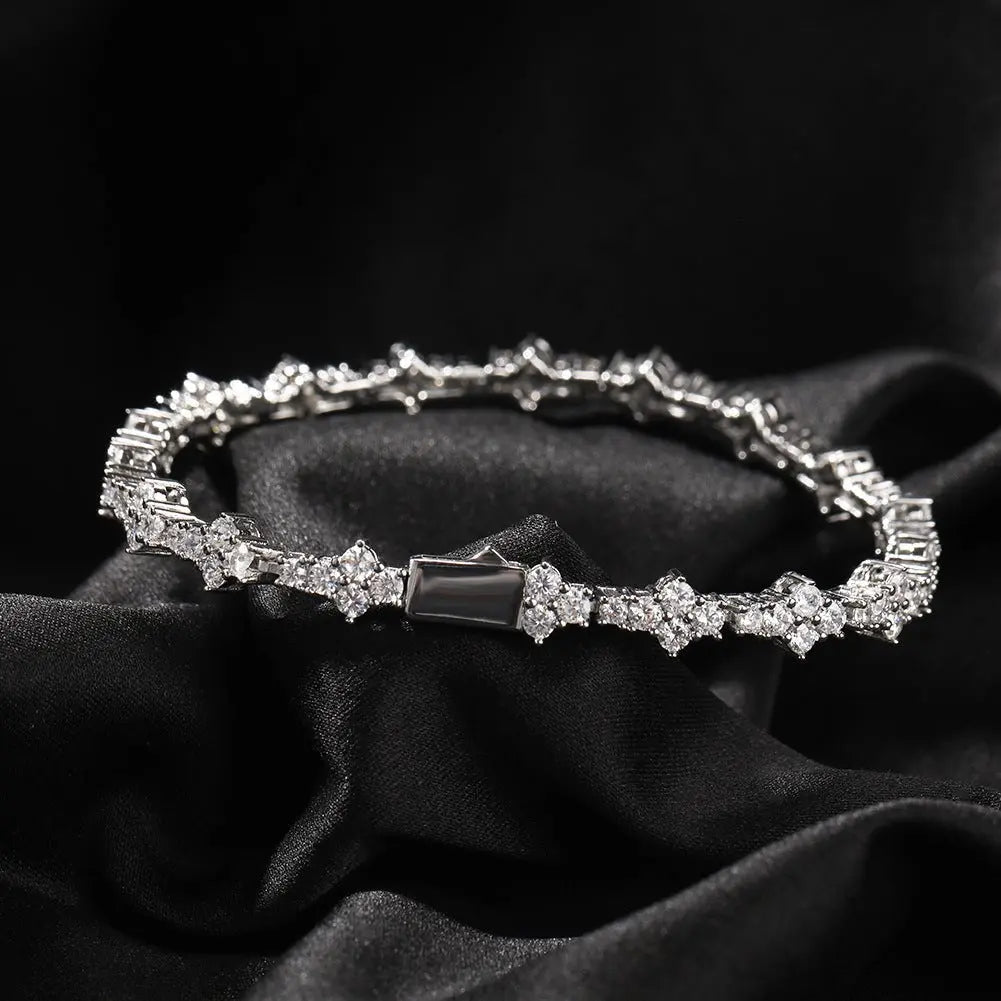 Diamond-studded high-end airplane tennis chain - Blade & Thread