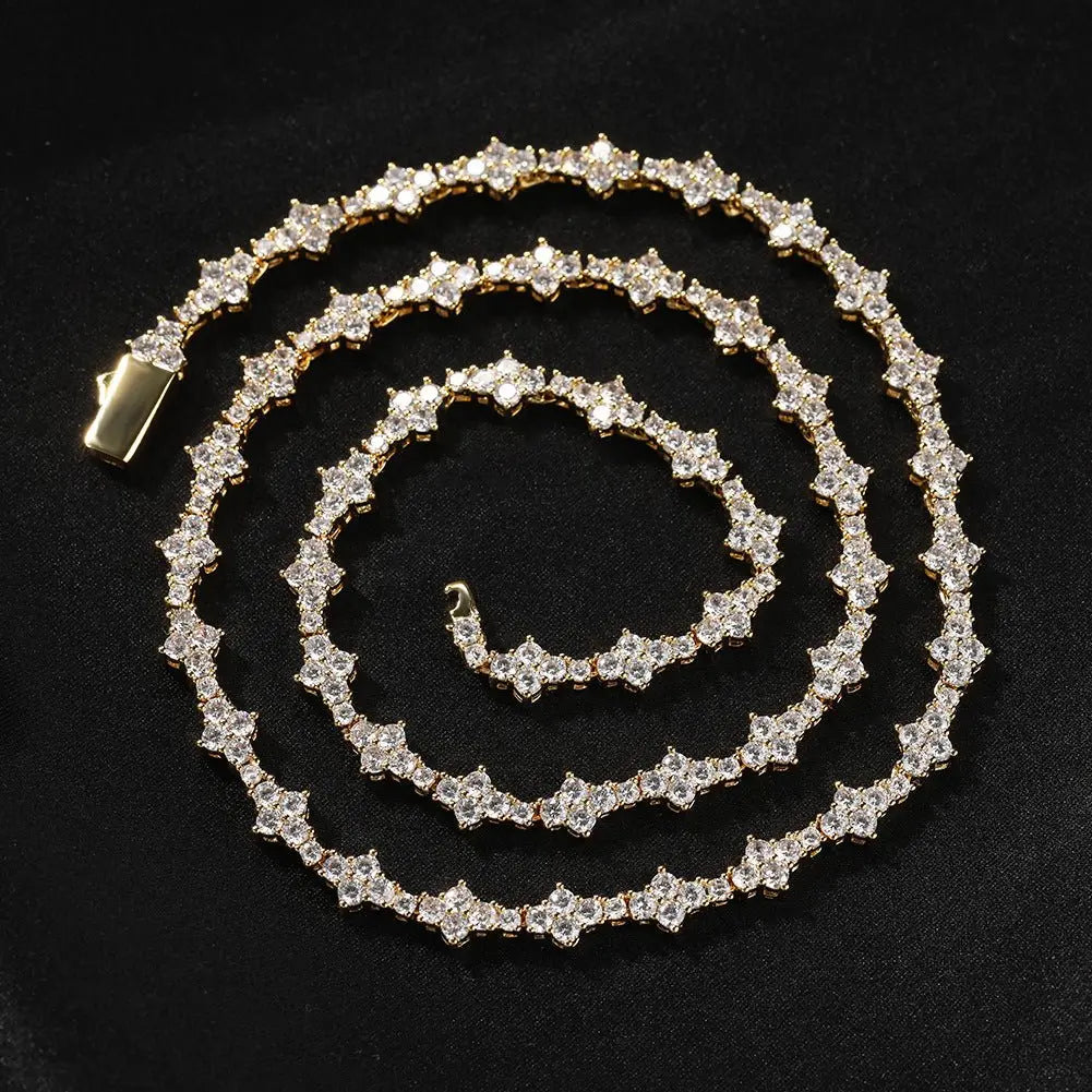 Diamond-studded high-end airplane tennis chain - Blade & Thread