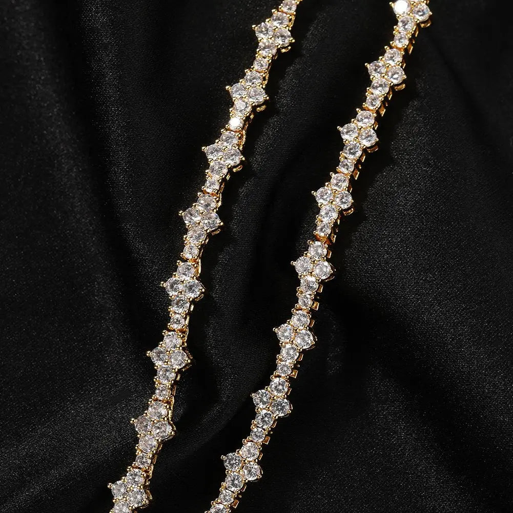 Diamond-studded high-end airplane tennis chain - Blade & Thread