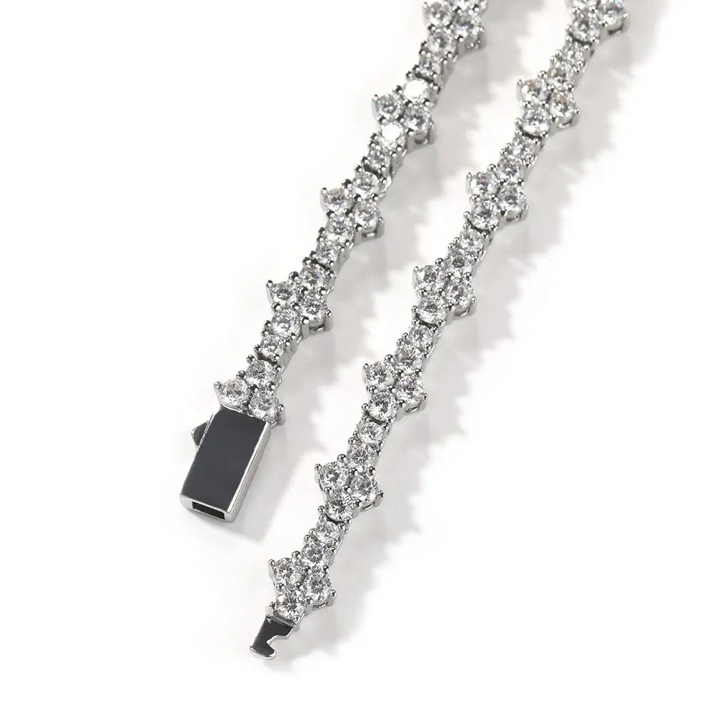 Diamond-studded high-end airplane tennis chain - Blade & Thread