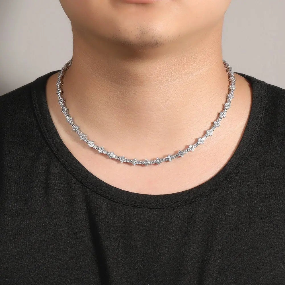 Diamond-studded high-end airplane tennis chain - Blade & Thread