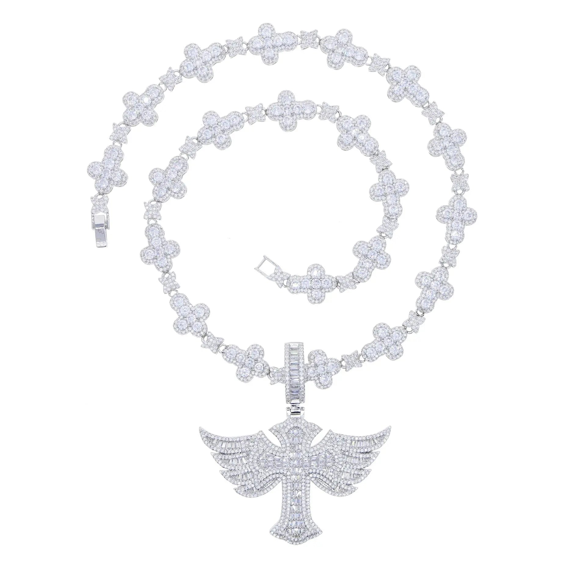 Diamond-Studded Hip Hop Zircon Cross Tennis Chain - Blade & Thread