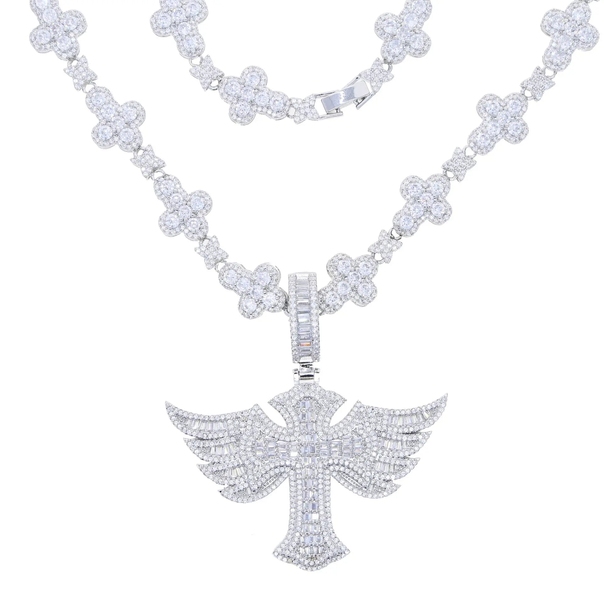 Diamond-Studded Hip Hop Zircon Cross Tennis Chain - Blade & Thread