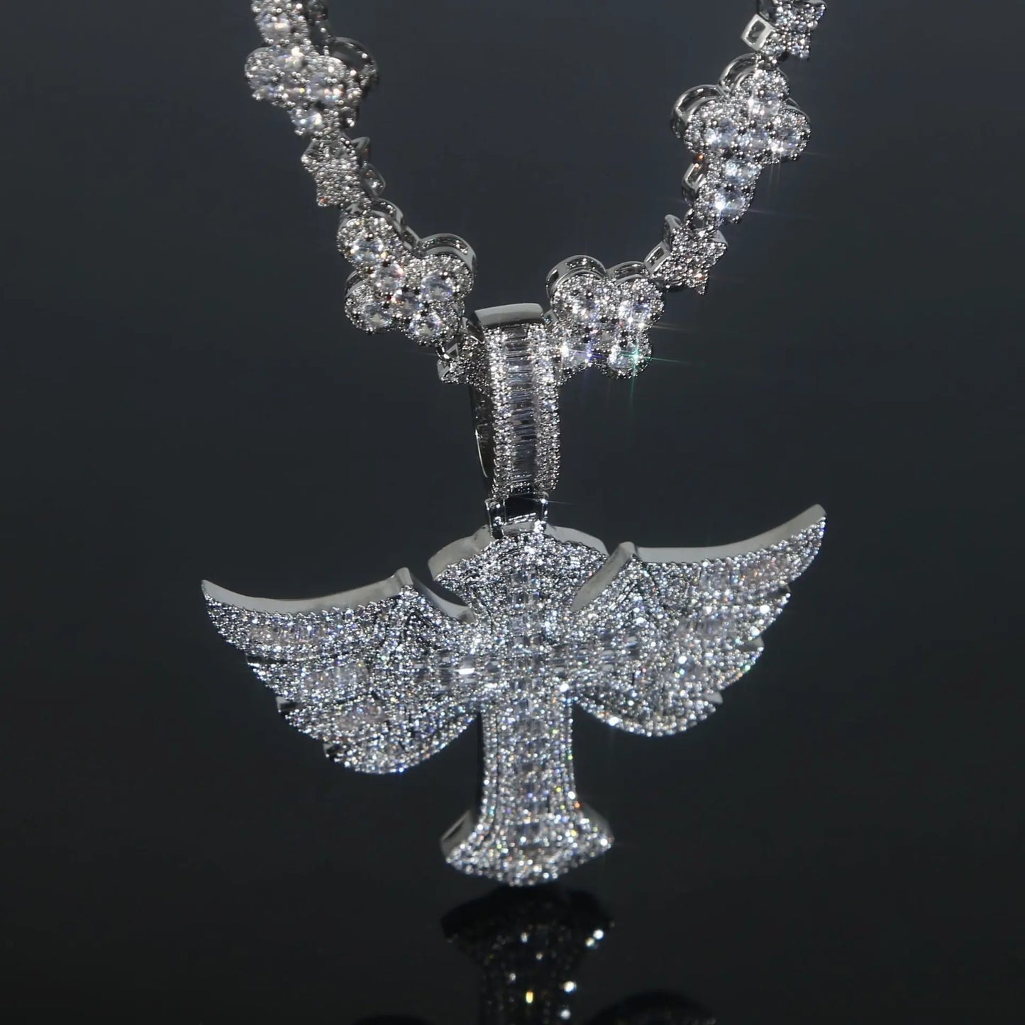 Diamond-Studded Hip Hop Zircon Cross Tennis Chain - Blade & Thread