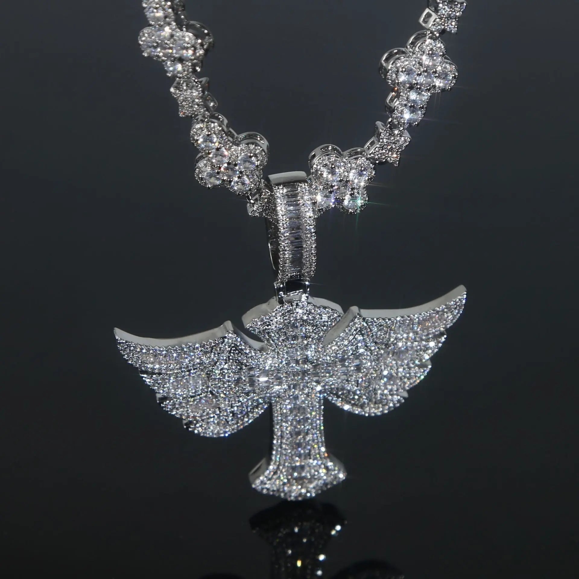 Diamond-Studded Hip Hop Zircon Cross Tennis Chain - Blade & Thread