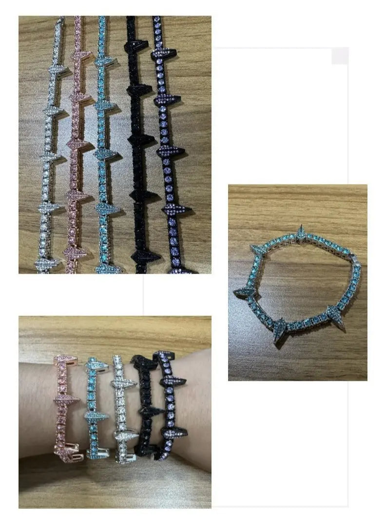 diamond tennis chain Black Panther bracelet - Blade & Thread