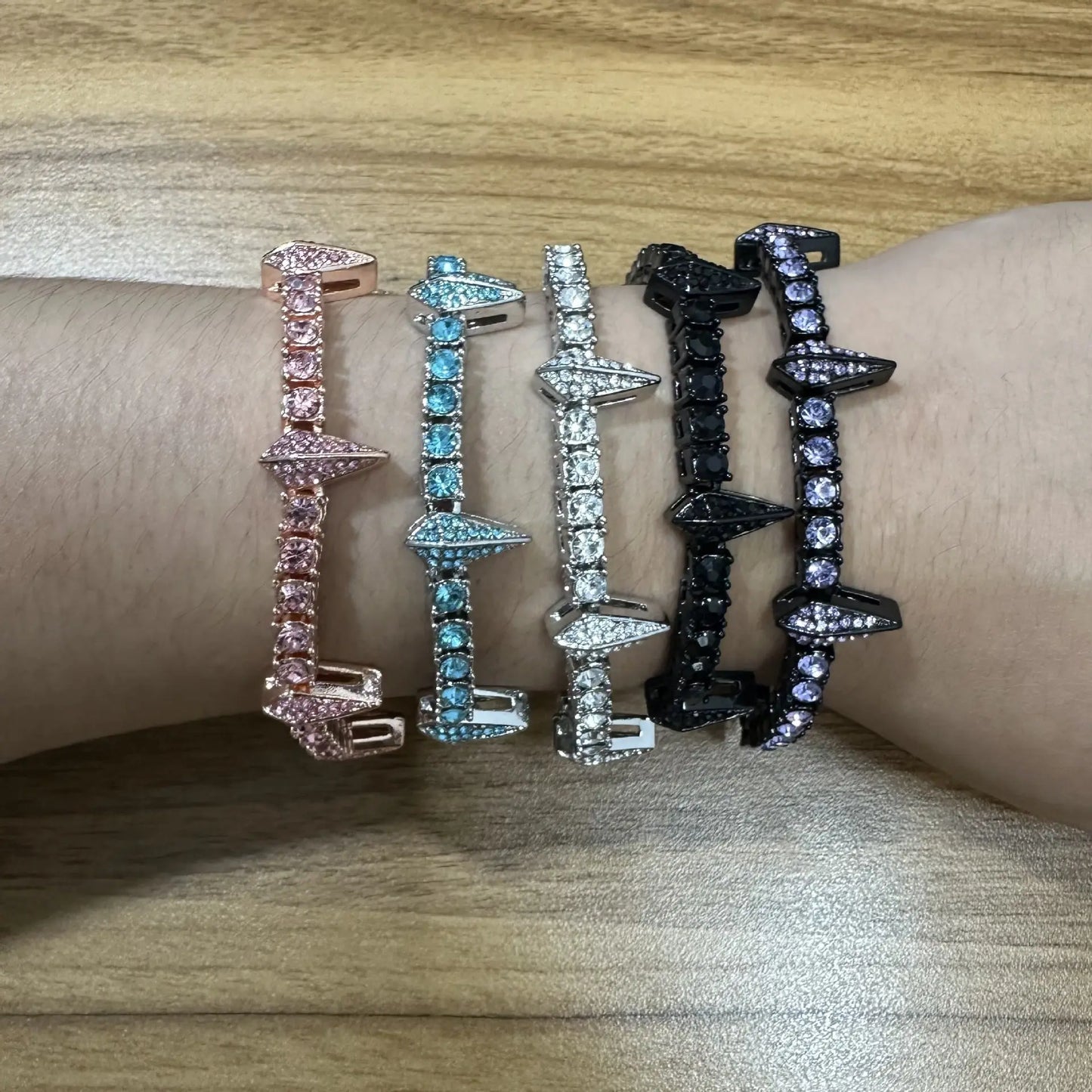 diamond tennis chain Black Panther bracelet - Blade & Thread