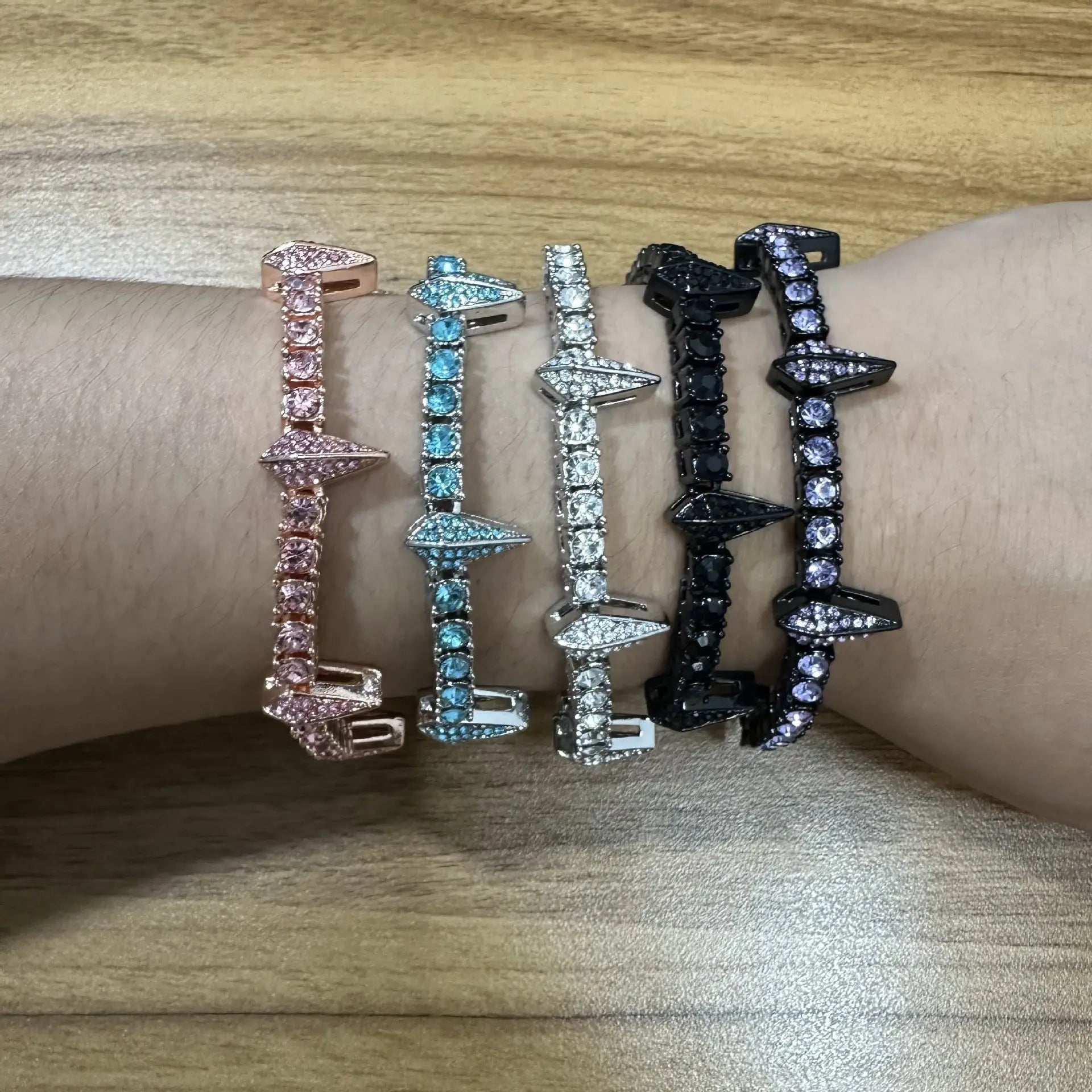 diamond tennis chain Black Panther bracelet - Blade & Thread