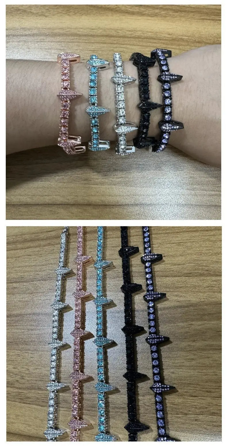 diamond tennis chain Black Panther bracelet - Blade & Thread