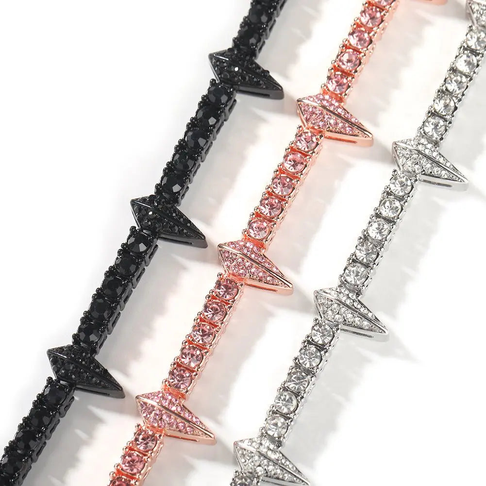 diamond tennis chain Black Panther bracelet - Blade & Thread