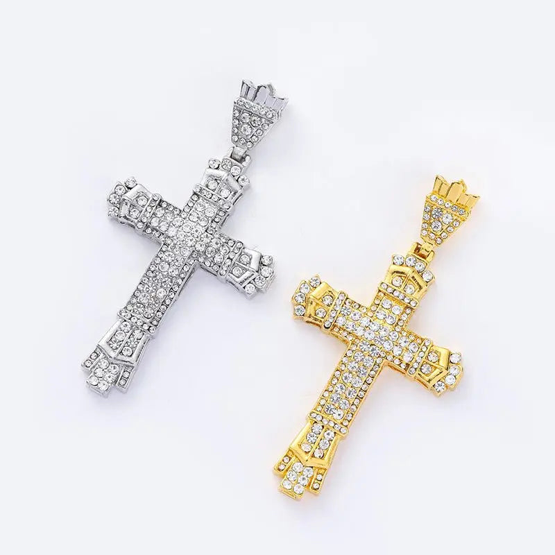 Diamond Vintage Cross Pendant Hip Hop Necklace - Blade & Thread