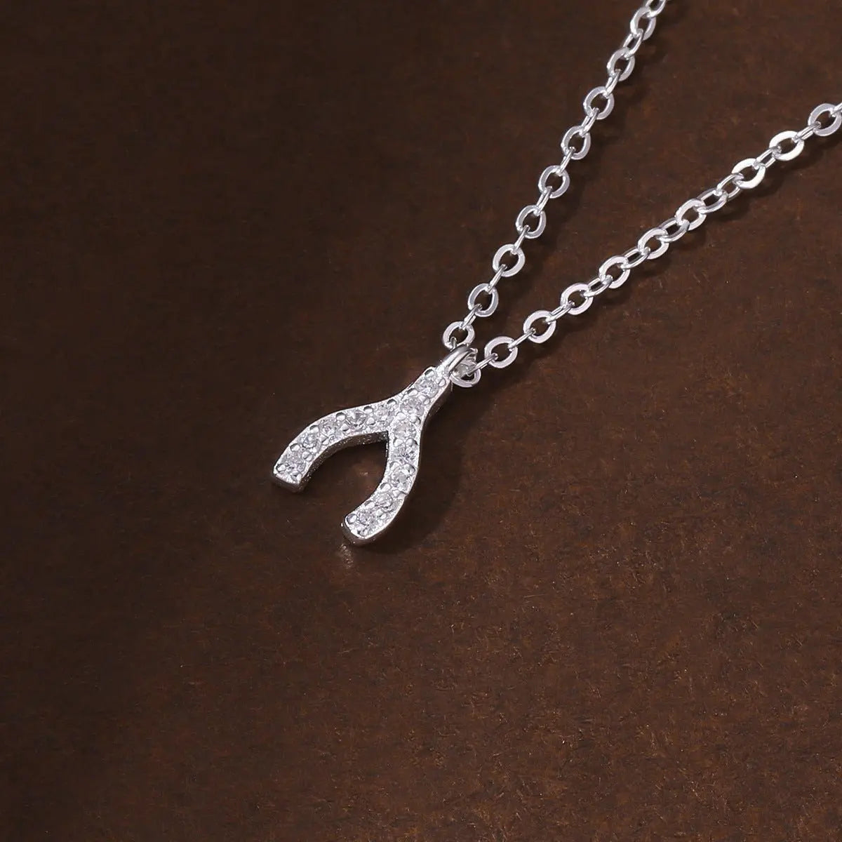 Diamond wishbone necklace - Blade & Thread