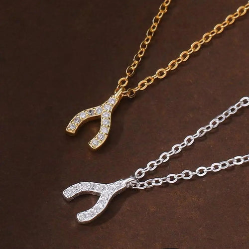 Diamond wishbone necklace nowadaysfashion