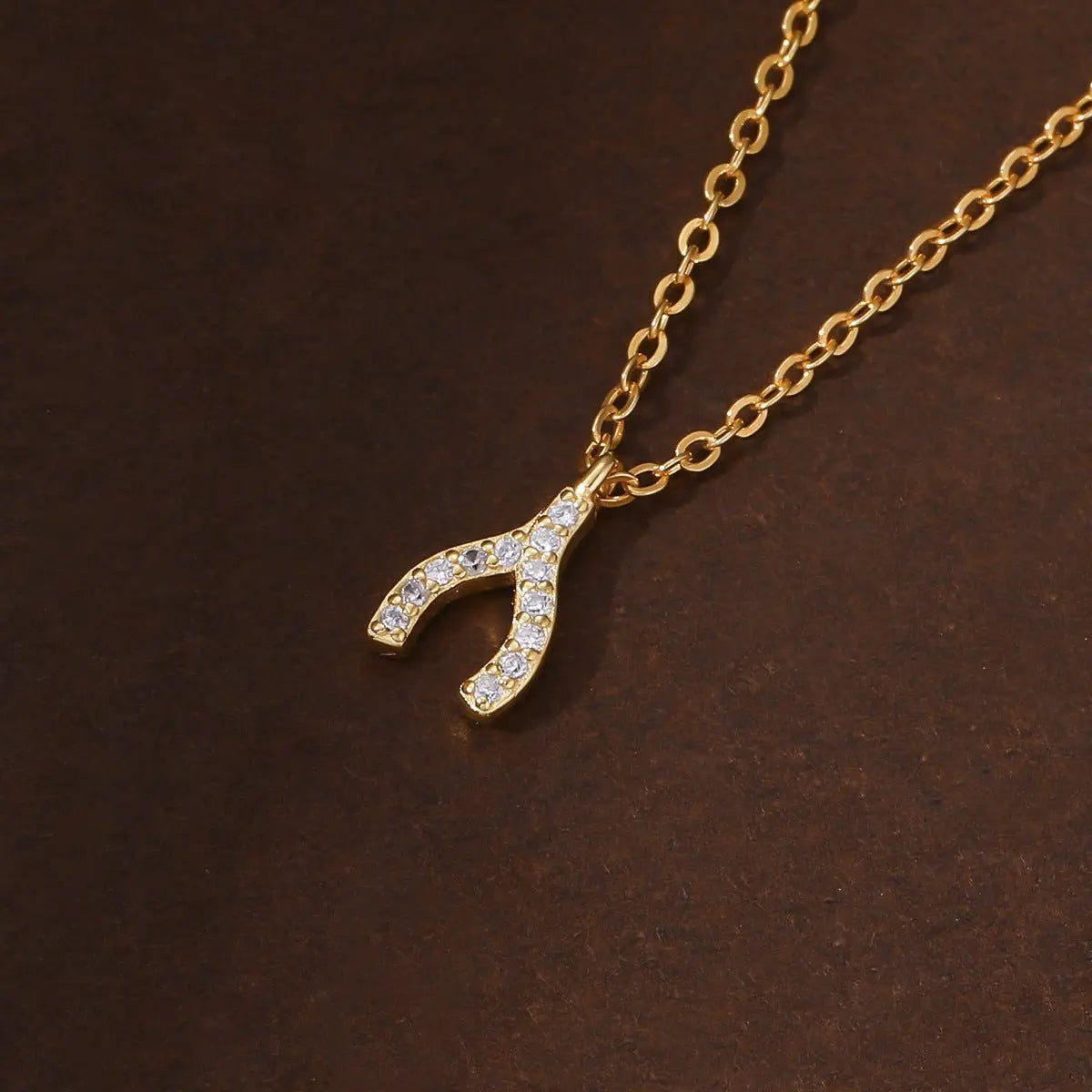 Diamond wishbone necklace - Blade & Thread