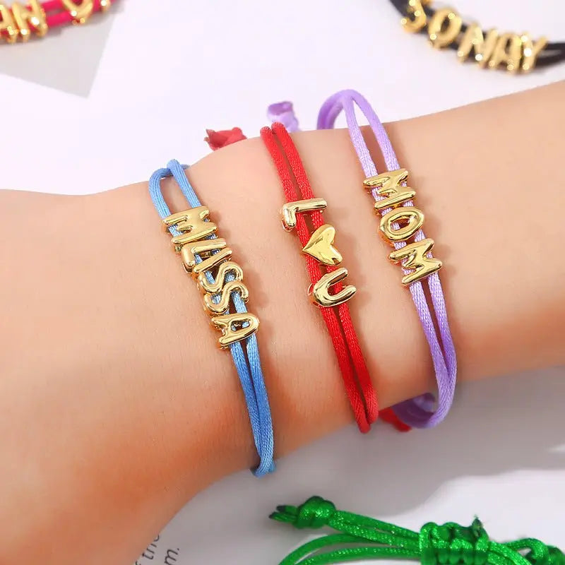 DIY Bubble Letter Bracelet - Blade & Thread