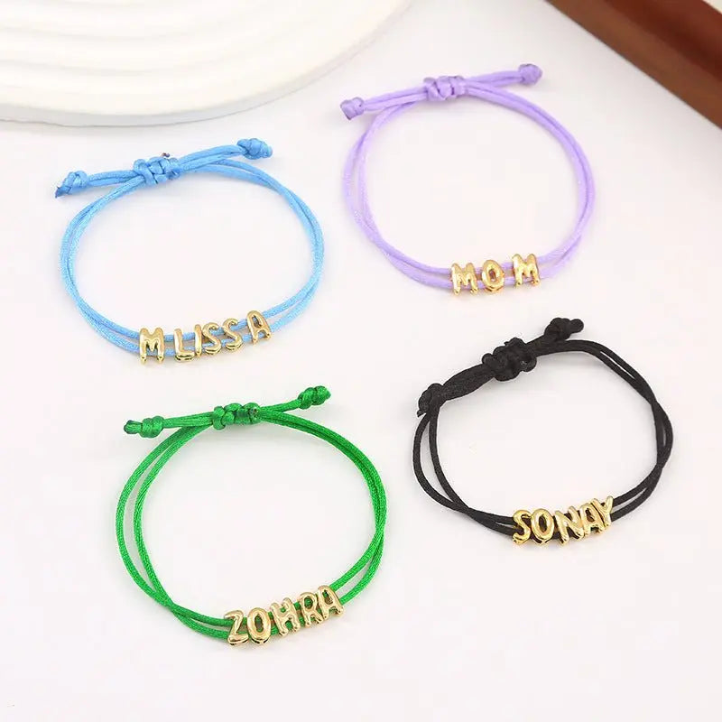 DIY Bubble Letter Bracelet - Blade & Thread