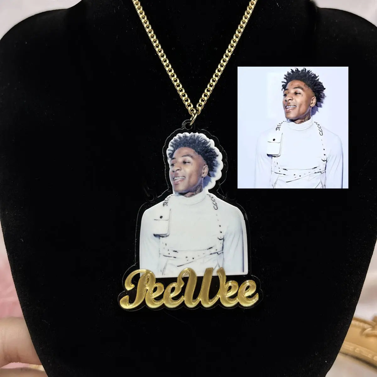 DIY color Custom Name photo necklace Personalized Acrylic Pendent Necklace Custome Jewelry - Blade & Thread