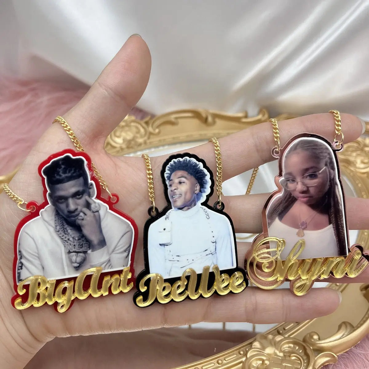 DIY color Custom Name photo necklace Personalized Acrylic Pendent Necklace Custome Jewelry - Blade & Thread