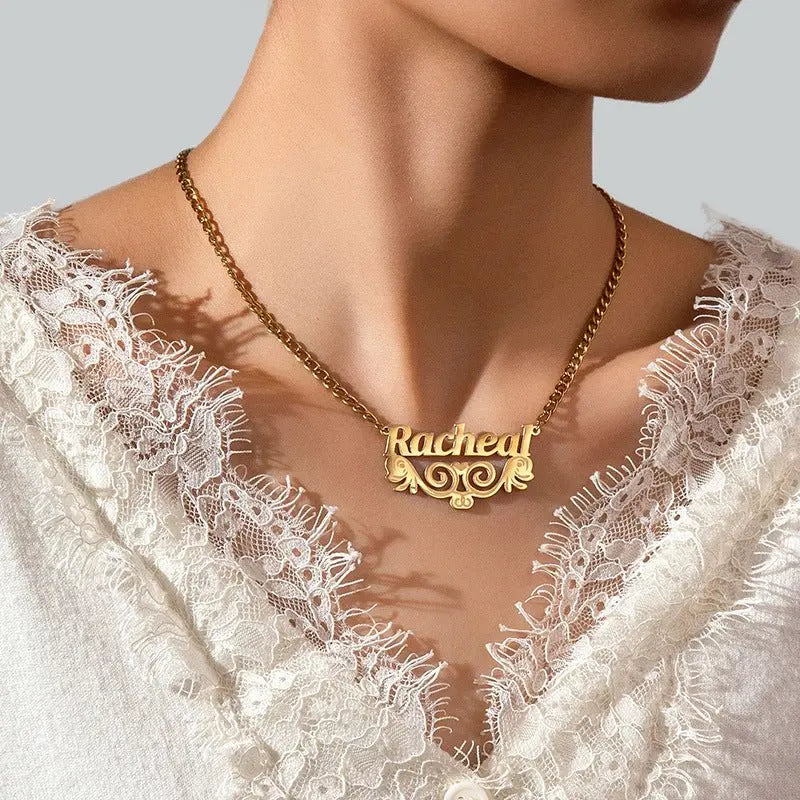 DIY letter necklace laser marking name clavicle necklace - Blade & Thread