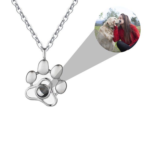 dog memorial necklace with picture Pendant Personalized Projection Necklace - Blade & Thread