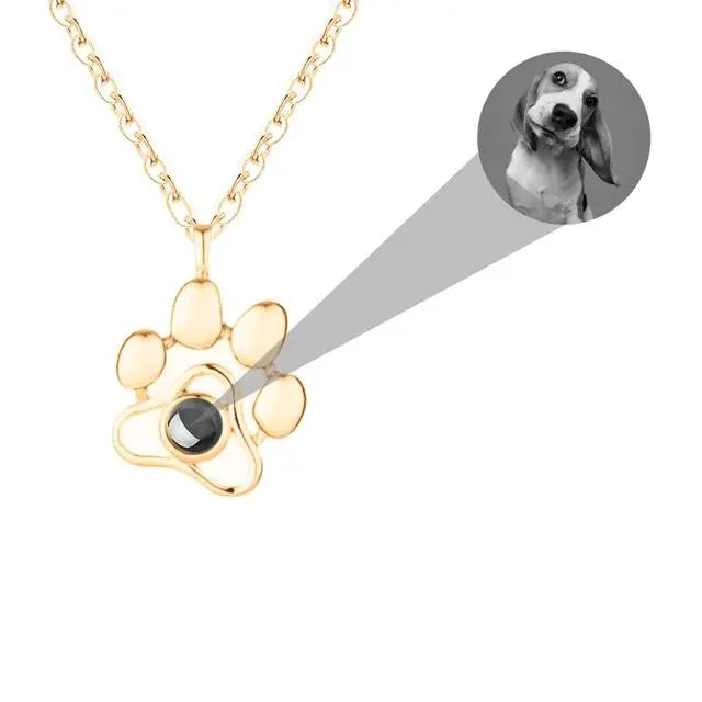 dog memorial necklace with picture Pendant Personalized Projection Necklace - Blade & Thread