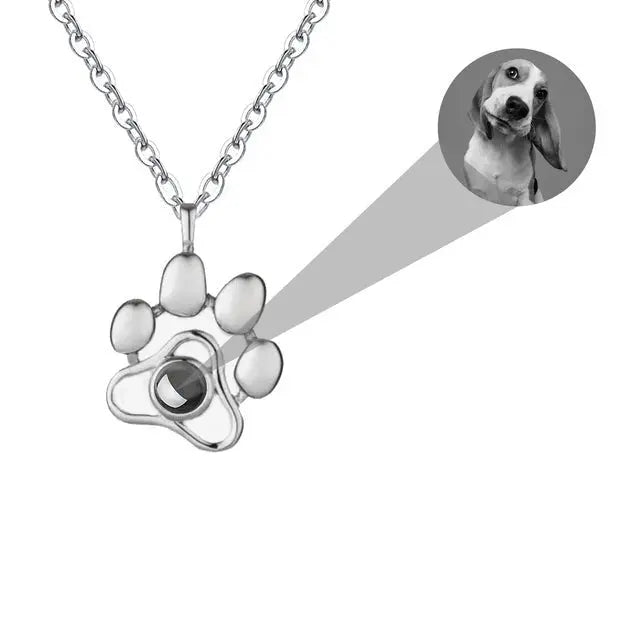 dog memorial necklace with picture Pendant Personalized Projection Necklace - Blade & Thread