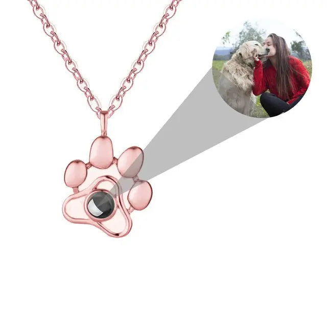 dog memorial necklace with picture Pendant Personalized Projection Necklace - Blade & Thread