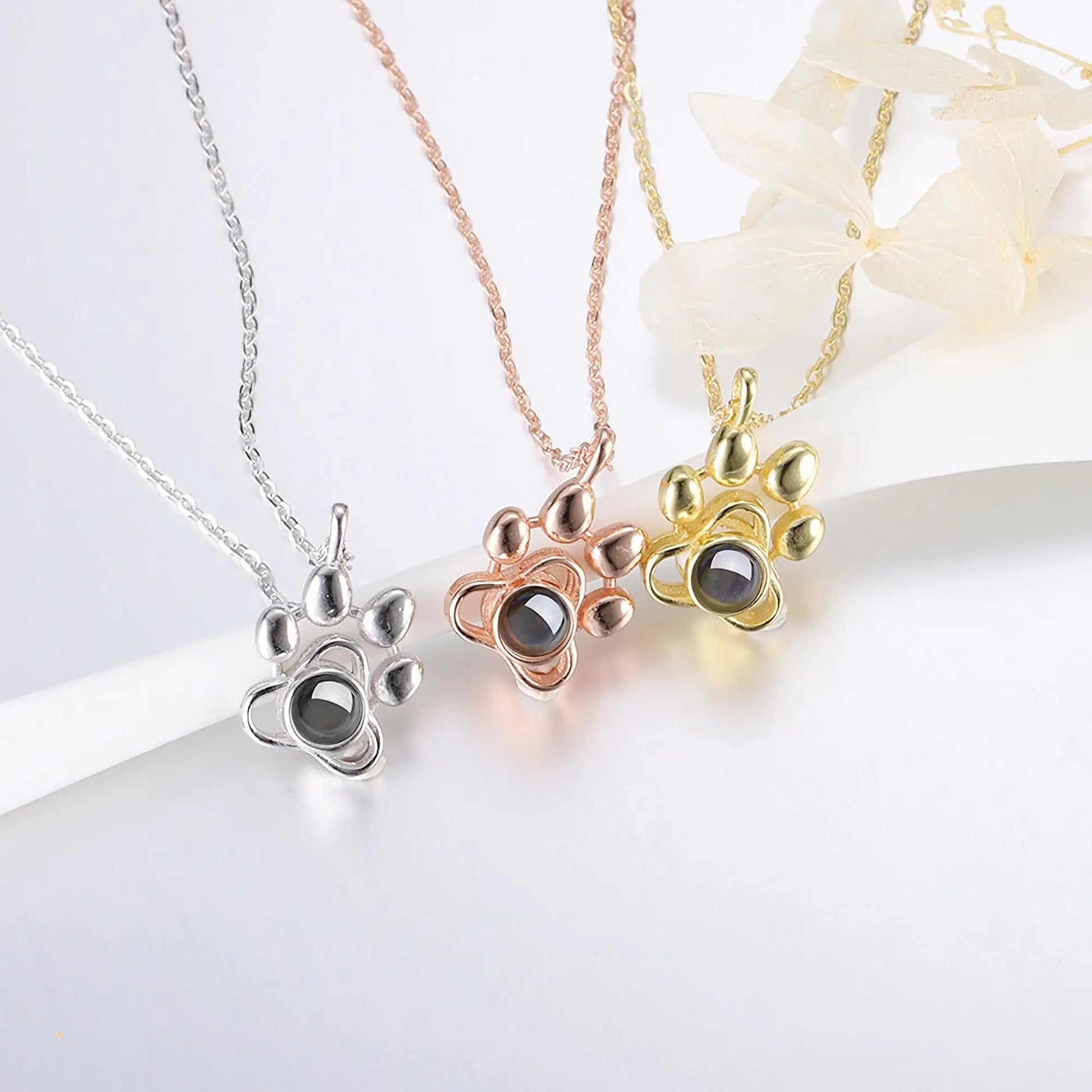 dog memorial necklace with picture Pendant Personalized Projection Necklace - Blade & Thread