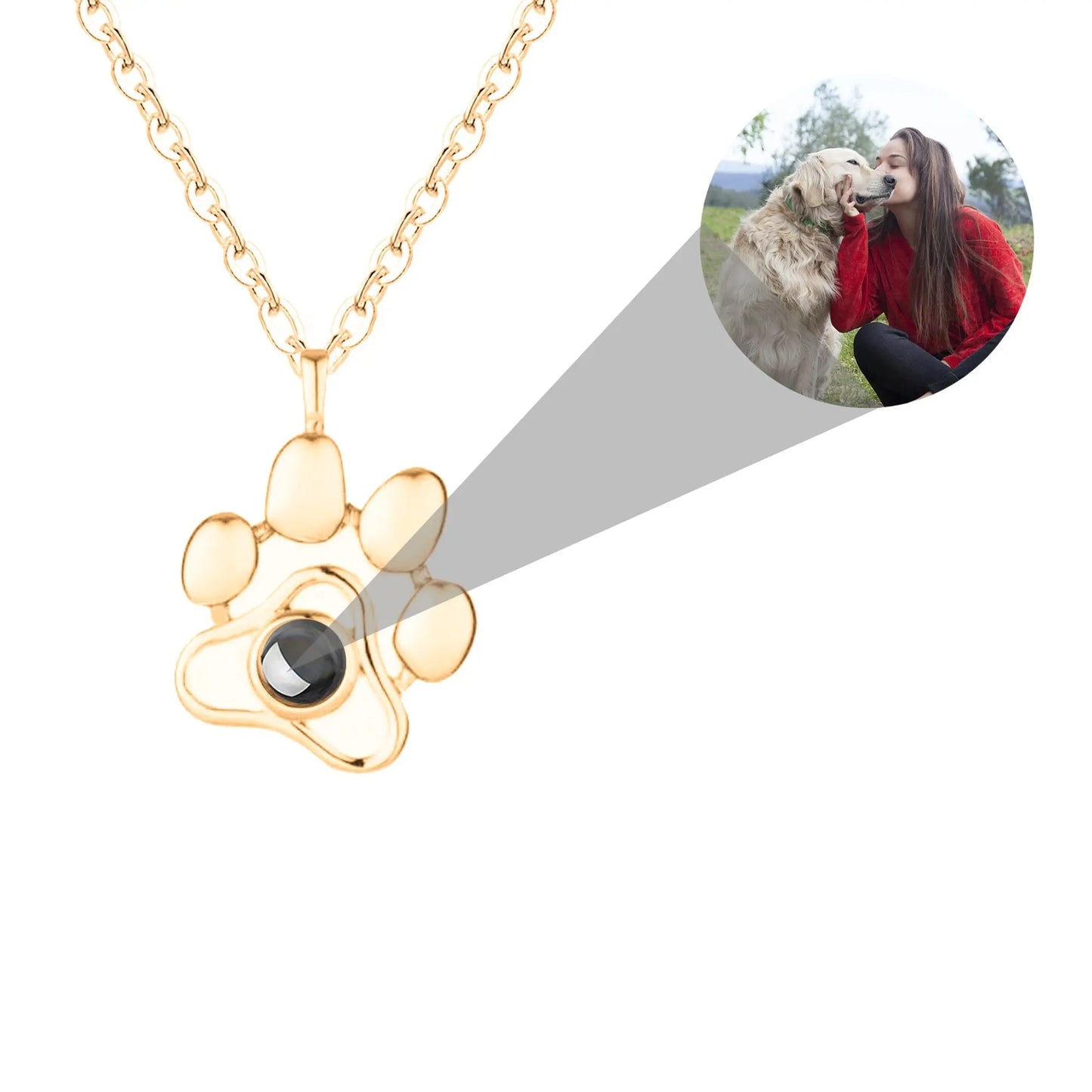 dog memorial necklace with picture Pendant Personalized Projection Necklace - Blade & Thread