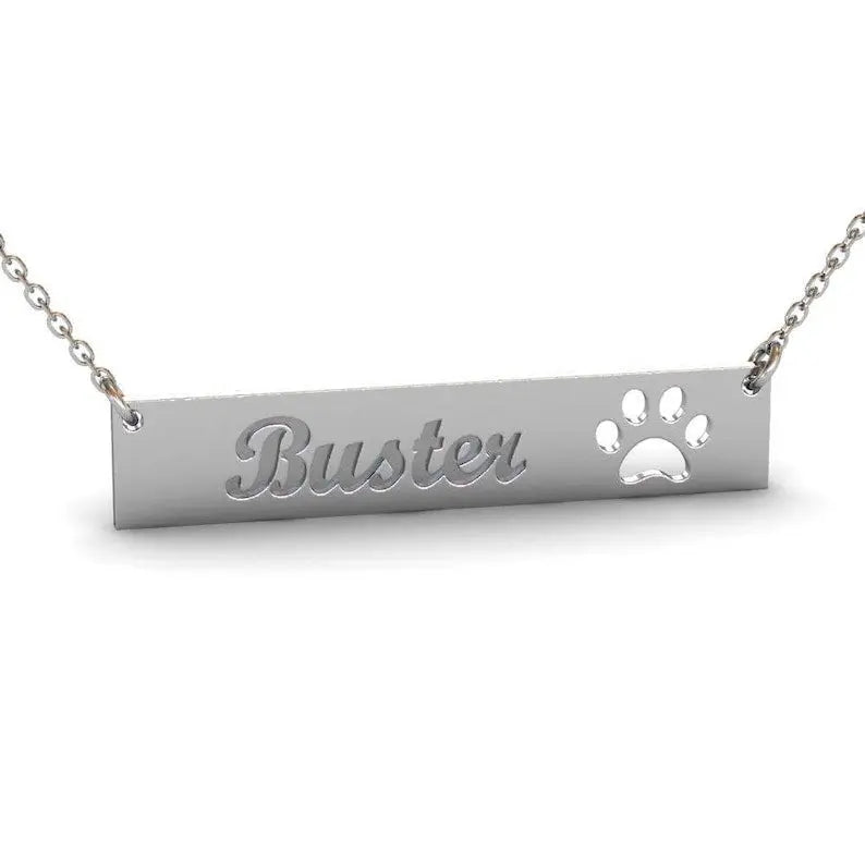 dog name necklace Custom Bar Necklace - Blade & Thread