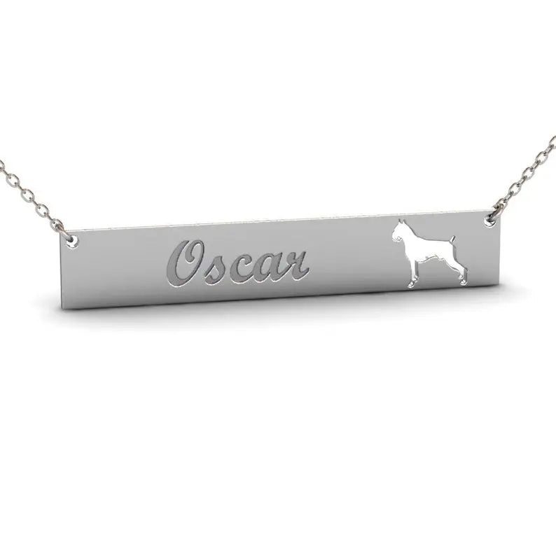 dog name necklace Custom Bar Necklace - Blade & Thread