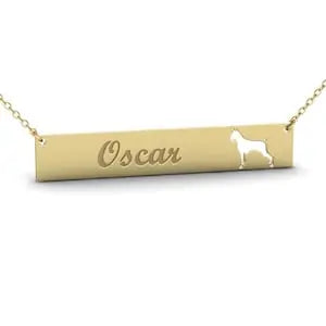 dog name necklace Custom Bar Necklace - Blade & Thread