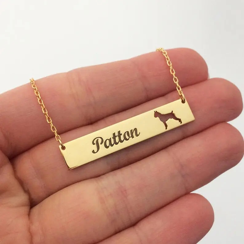 dog name necklace Custom Bar Necklace - Blade & Thread