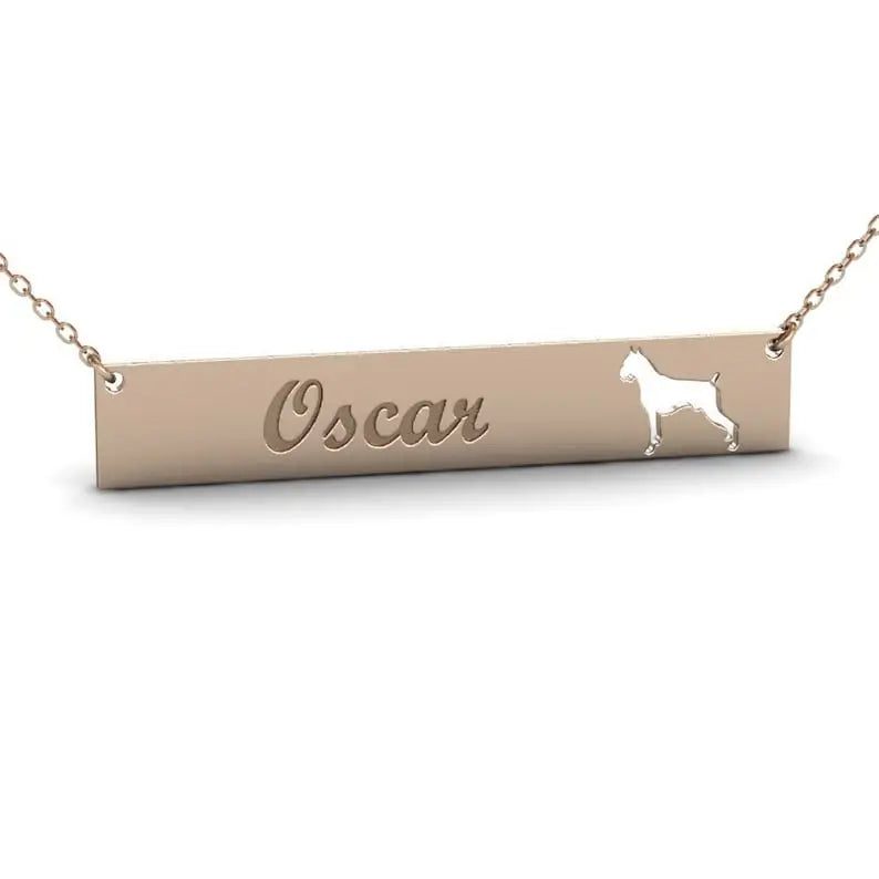 dog name necklace Custom Bar Necklace - Blade & Thread