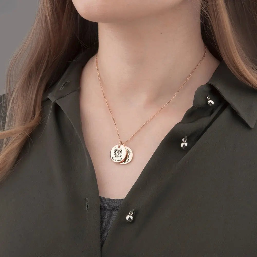 dog name necklace diy engraving engraving necklace - Blade & Thread