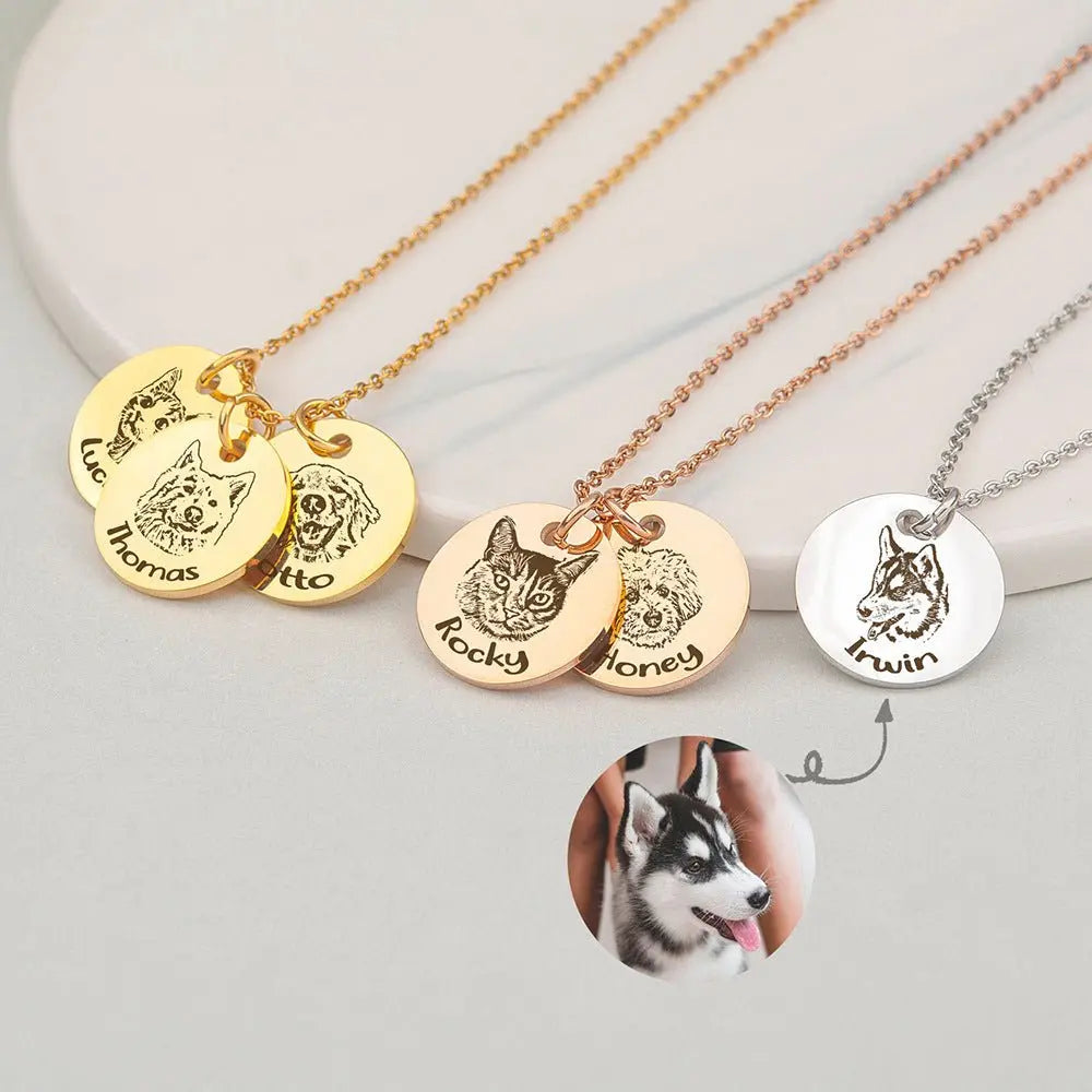 dog name necklace diy engraving engraving necklace - Blade & Thread